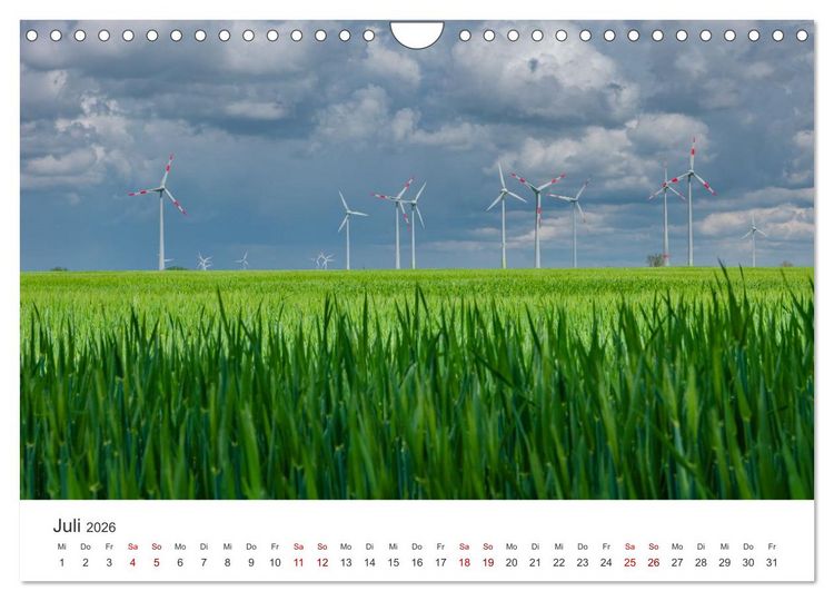 Produktbild: Deutschland, Energie des Windes: wundersch&ouml;ne Landschaften (Wandkalender 2026 DIN A4 quer), CALVENDO Monatskalender