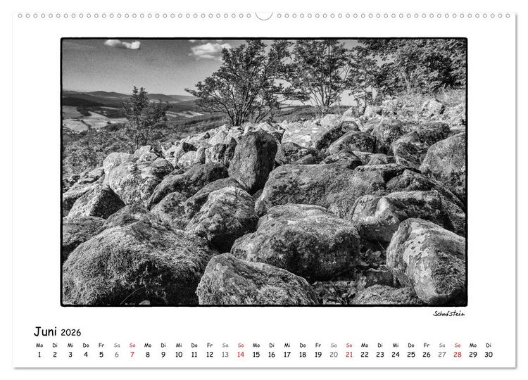 Produktbild: RH&Ouml;N SCHWARZ-WEISS (Wandkalender 2026 DIN A2 quer), CALVENDO Monatskalender