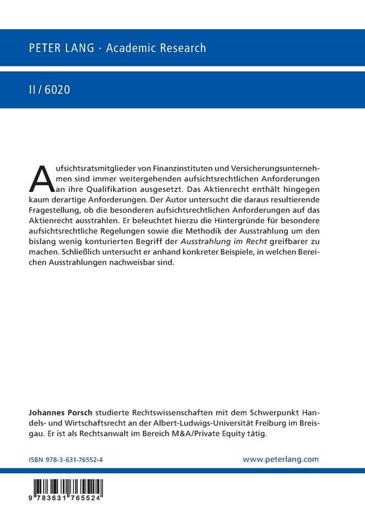 Produktbild: Die Qualifikation der Aufsichtsratsmitglieder