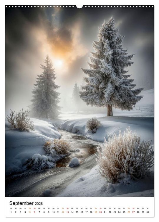 Produktbild: Wintermomente - Natur im wei&szlig;en Kleid (hochwertiger Premium Wandkalender 2026 DIN A2 hoch), Kunstdruck in Hochglanz