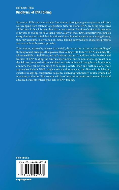 Produktbild: Biophysics of RNA Folding
