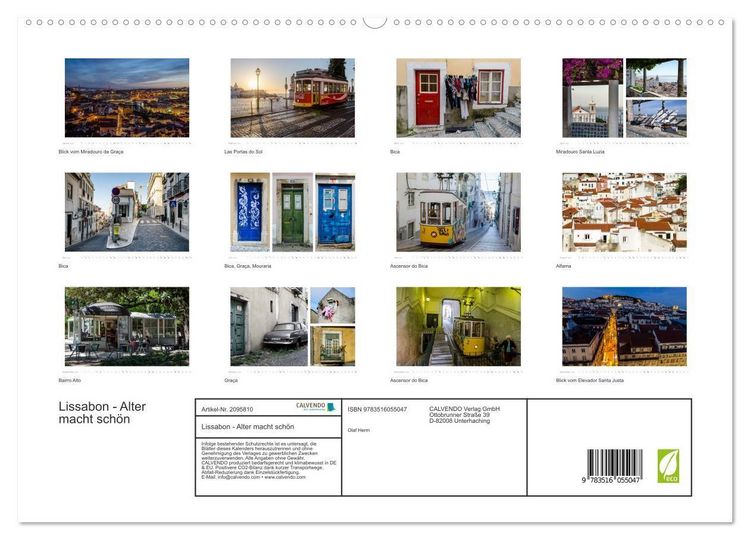 Produktbild: Lissabon - Alter macht sch&ouml;n (hochwertiger Premium Wandkalender 2026 DIN A2 quer), Kunstdruck in Hochglanz