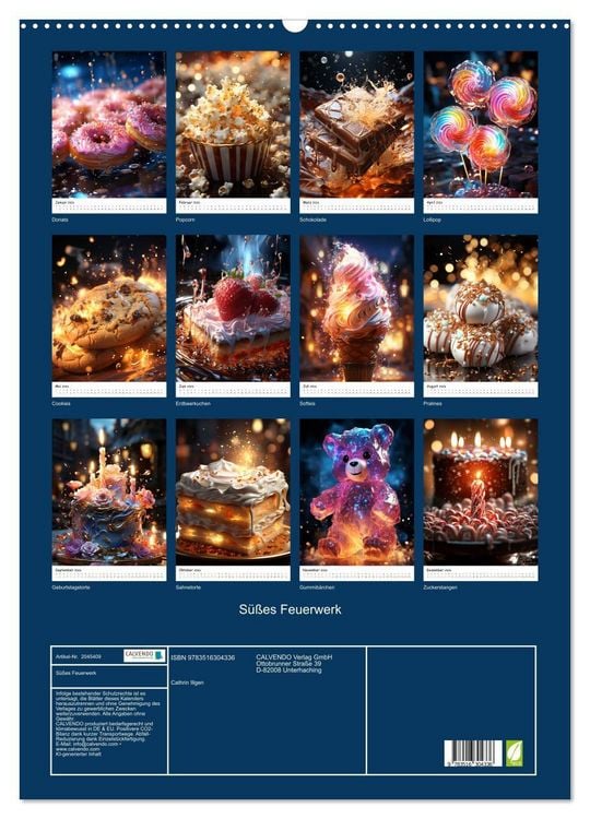 Produktbild: S&uuml;&szlig;es Feuerwerk (Wandkalender 2026 DIN A2 hoch), CALVENDO Monatskalender