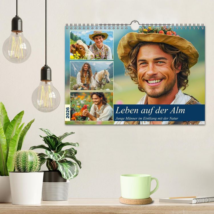 Produktbild: Leben auf der Alm. Junge M&auml;nner im Einklang mit der Natur (Wandkalender 2026 DIN A4 quer), CALVENDO Monatskalender