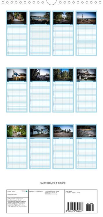 Produktbild: Familienplaner S&uuml;dwestk&uuml;ste Finnland (Wandkalender 2022 , 21 cm x 45 cm, hoch)