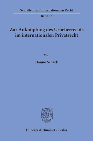 Produktbild: Zur Ankn&uuml;pfung des Urheberrechts im internationalen Privatrecht.