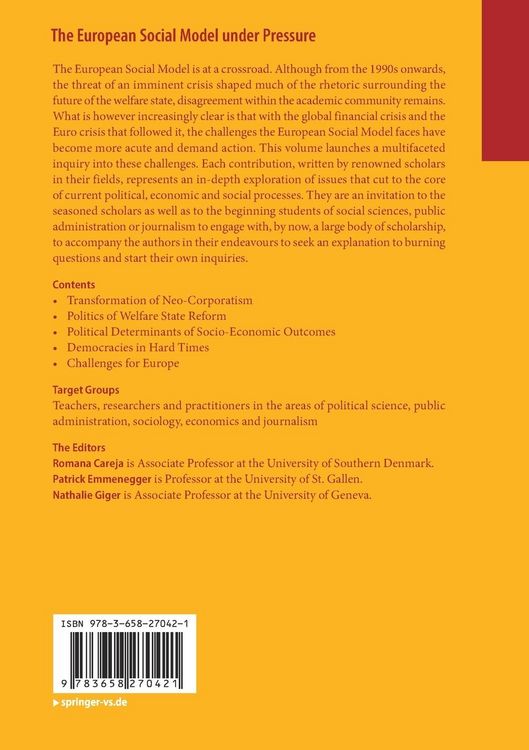 Produktbild: The European Social Model under Pressure