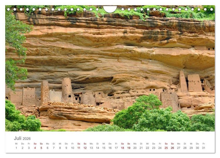 Produktbild: Mali - Dogonland - Weltkultur- und Weltnaturerbe (Wandkalender 2026 DIN A4 quer), CALVENDO Monatskalender