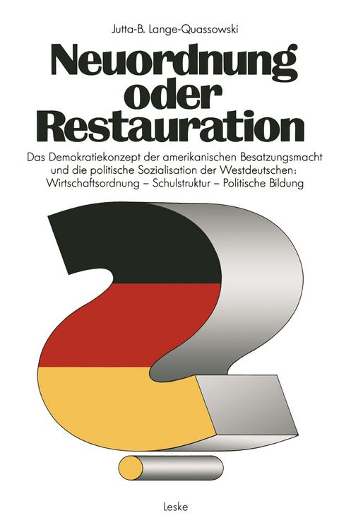 Produktbild: Neuordnung oder Restauration?