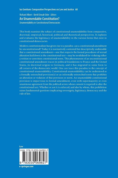 Produktbild: An Unamendable Constitution?