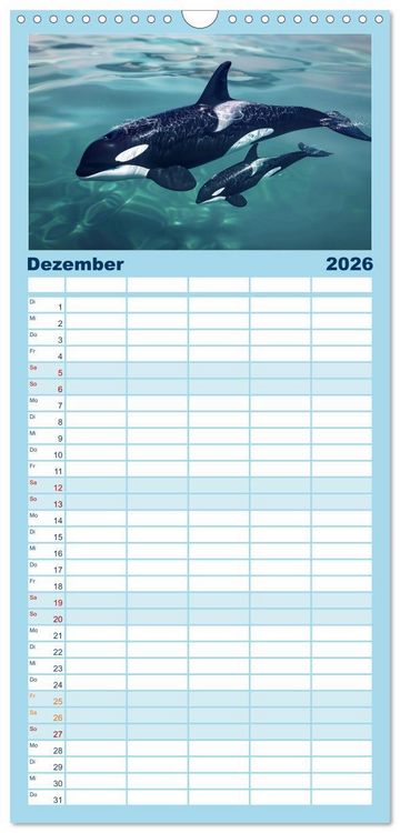 Produktbild: Familienplaner 2026 - Tierkinder des Nordens mit 5 Spalten (Wandkalender, 21 x 45 cm) CALVENDO