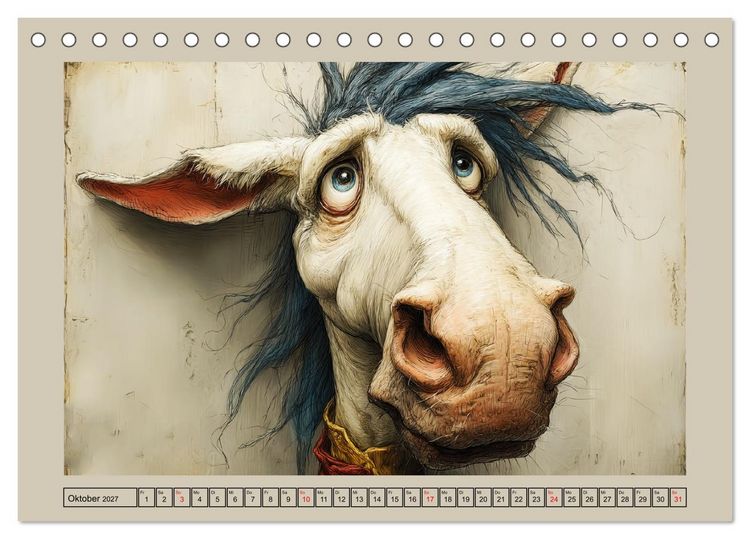 Produktbild: Wundersame Pferde. Karikaturen zwischen Humor, Melancholie und Fantasie (Tischkalender 2027 DIN A5 quer), CALVENDO Monatskalender