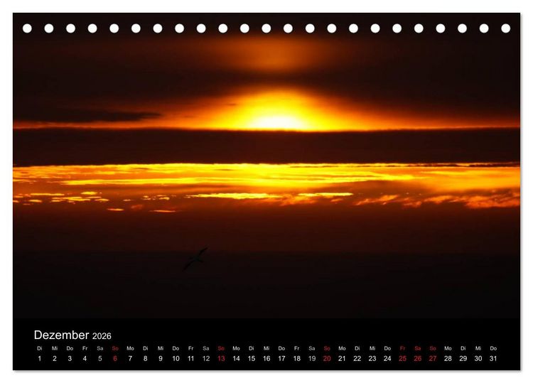 Produktbild: Abend in Helgoland (Tischkalender 2026 DIN A5 quer), CALVENDO Monatskalender
