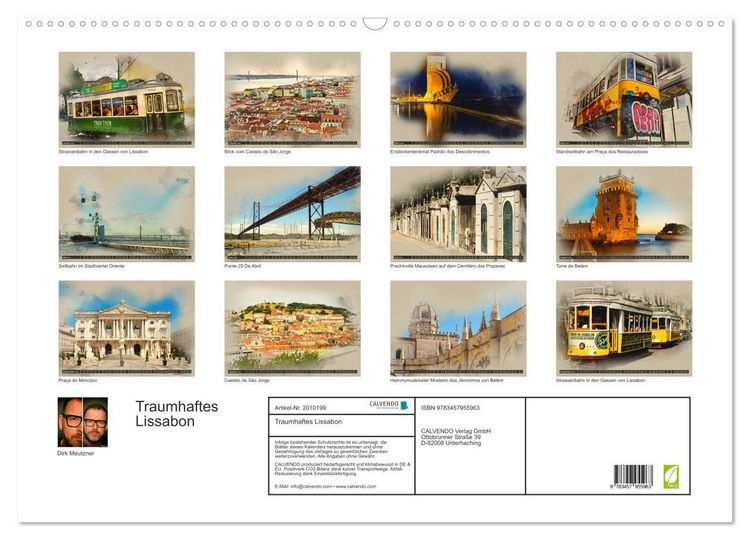 Produktbild: Traumhaftes Lissabon (Wandkalender 2026 DIN A2 quer), CALVENDO Monatskalender