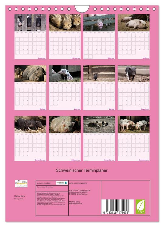 Produktbild: Schweinischer Terminplaner (Wandkalender 2026 DIN A4 hoch), CALVENDO Monatskalender