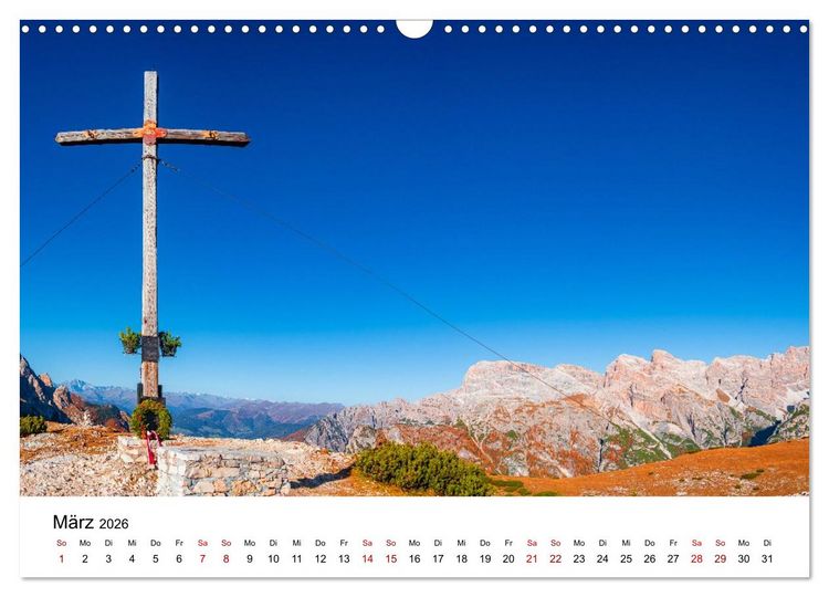 Produktbild: Dolomiten, Drei Zinnen Naturpark: Alpenlandschaften (Wandkalender 2026 DIN A3 quer), CALVENDO Monatskalender