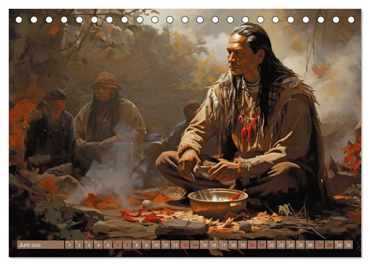 Produktbild: Indianische Impressionen (Tischkalender 2026 DIN A5 quer), CALVENDO Monatskalender