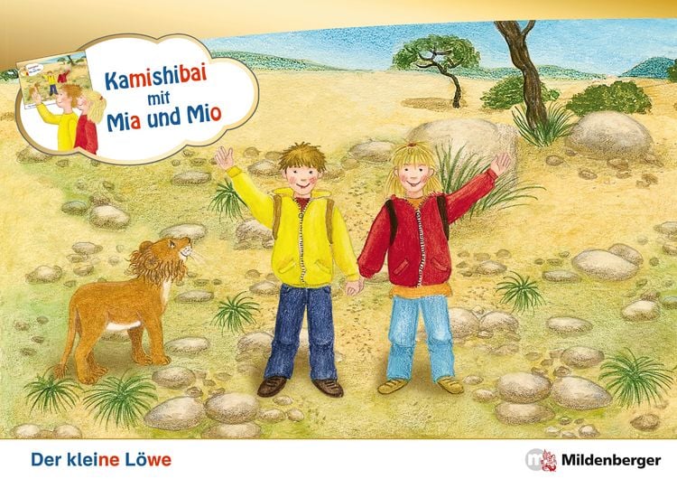 Produktbild: Kamishibai mit Mia und Mio: Der kleine L&ouml;we &ndash; Set