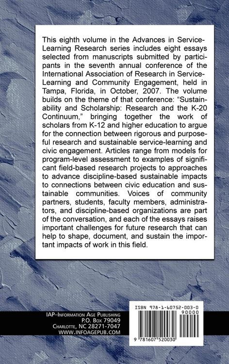 Produktbild: Scholarship for Sustaining Service-Learning and Civic Engagement (Hc)