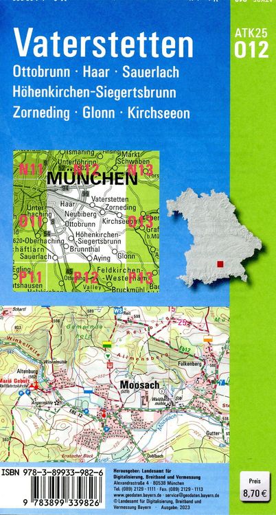 Produktbild: ATK25-O12 Vaterstetten (Amtliche Topographische Karte 1:25000)