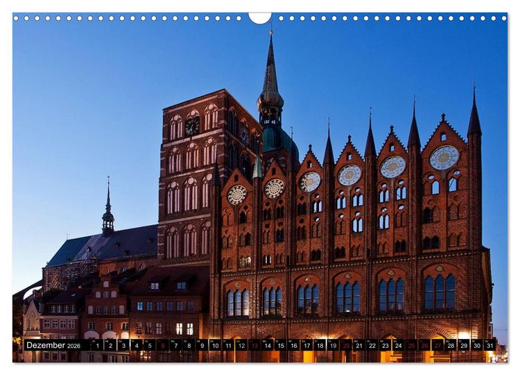 Produktbild: Deutsche Hansest&auml;dte - L&uuml;beck Wismar Rostock Stralsund (Wandkalender 2026 DIN A3 quer), CALVENDO Monatskalender