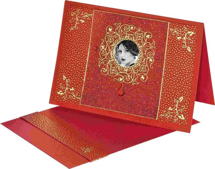 Produktbild: Folia Klappkarten/Doppelkarten f&uuml;r Einladungen, Gl&uuml;ckwunsch- oder Gru&szlig;karten, 10,5x15cm, rot, 5 Karten + Kuverts + Einlagen