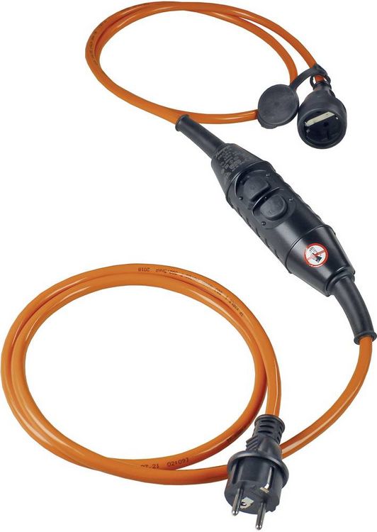 Produktbild: AS Schwabe 45458 Personenschutz-Verl&auml;ngerungskabel Kunststoff PRCD-S 230 V Orange, Schwarz IP44