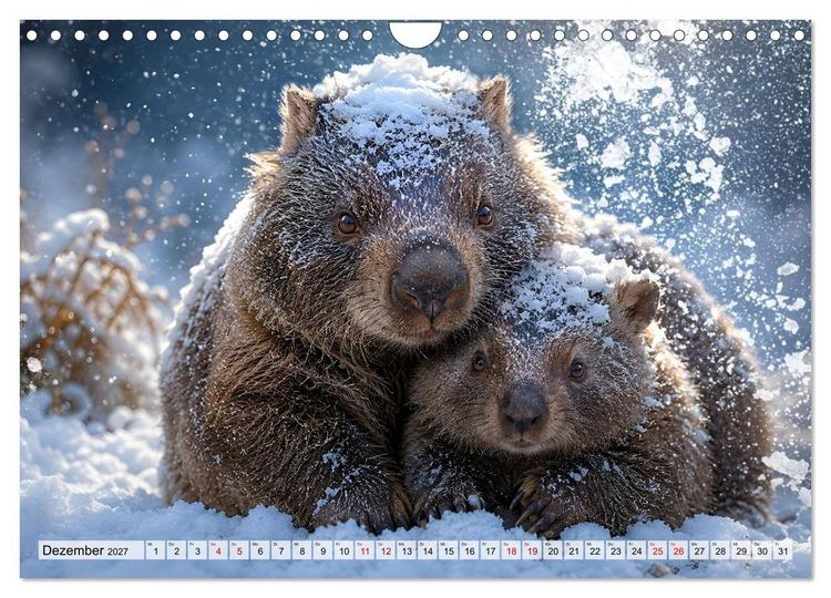 Produktbild: Niedliche Wombats - Australiens flauschige Beuteltiere zum Verlieben (Wandkalender 2027 DIN A4 quer), CALVENDO Monatskalender