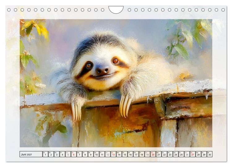 Produktbild: Faultiere. Das L&auml;cheln des Regenwaldes (Wandkalender 2027 DIN A4 quer), CALVENDO Monatskalender
