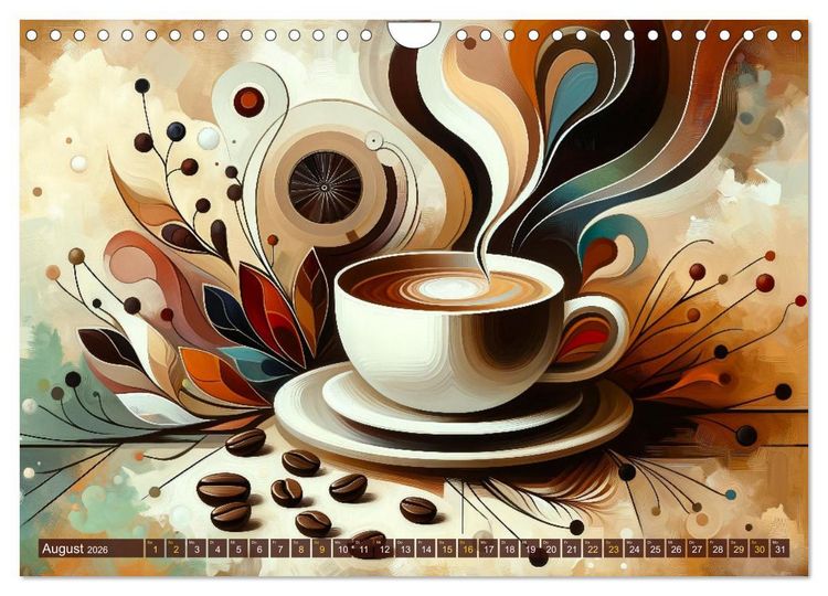 Produktbild: Kaffee & Kunst: Ein Kalender f&uuml;r Genie&szlig;er (Wandkalender 2026 DIN A4 quer), CALVENDO Monatskalender
