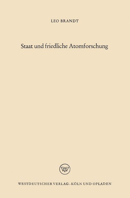 Produktbild: Staat und friedliche Atomforschung