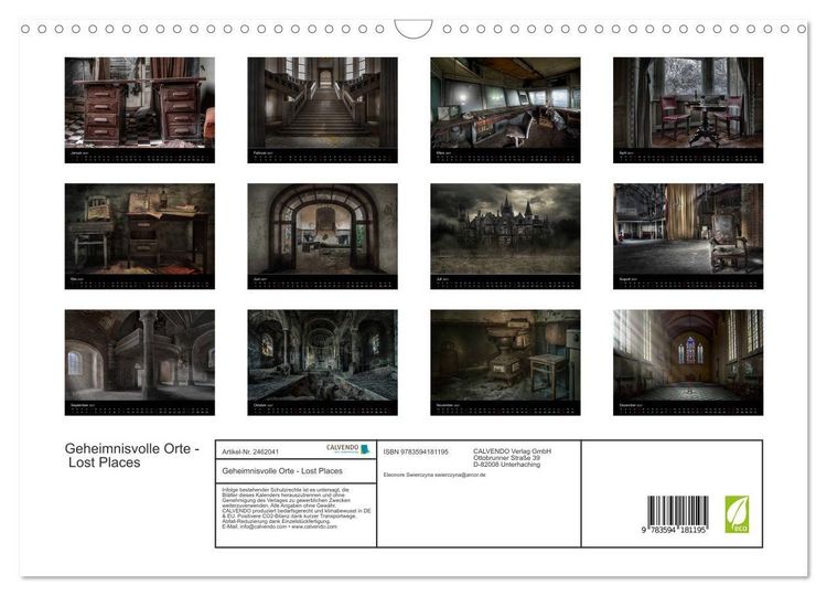 Produktbild: Geheimnisvolle Orte - Lost Places (Wandkalender 2027 DIN A3 quer), CALVENDO Monatskalender