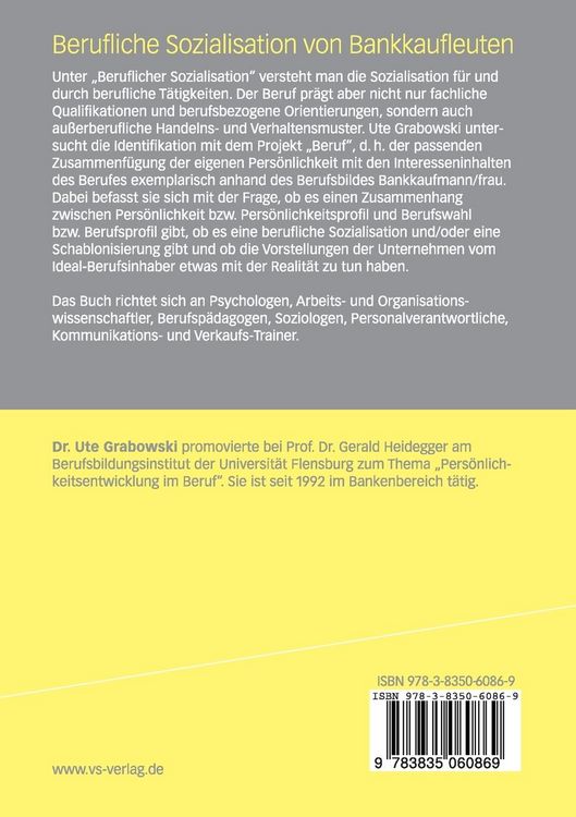 Produktbild: Berufliche Sozialisation von Bankkaufleuten