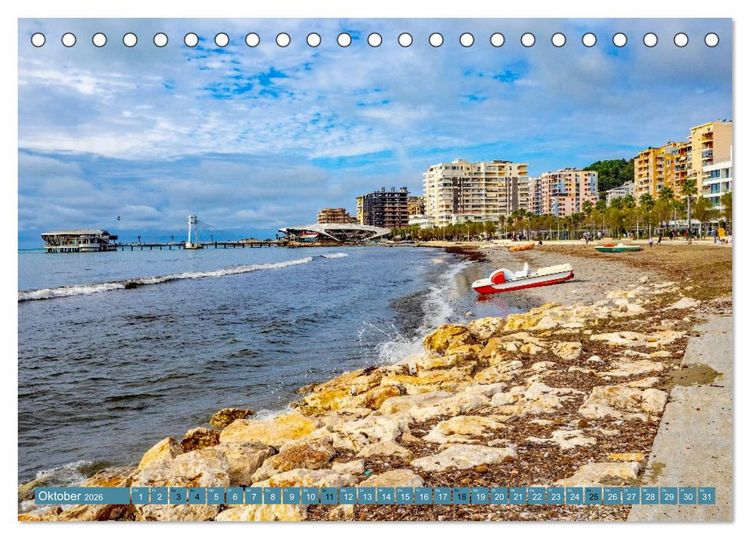 Produktbild: Durr&euml;s und Kruja &ndash; Sch&auml;tze Albaniens (Tischkalender 2026 DIN A5 quer), CALVENDO Monatskalender