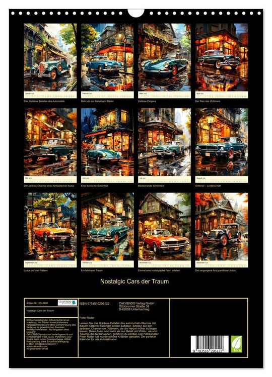 Produktbild: Nostalgic Cars der Traum (Wandkalender 2026 DIN A3 hoch), CALVENDO Monatskalender