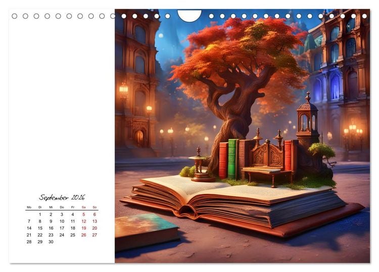 Produktbild: Fantastische surreale B&uuml;cherwelten (Wandkalender 2026 DIN A4 quer), CALVENDO Monatskalender