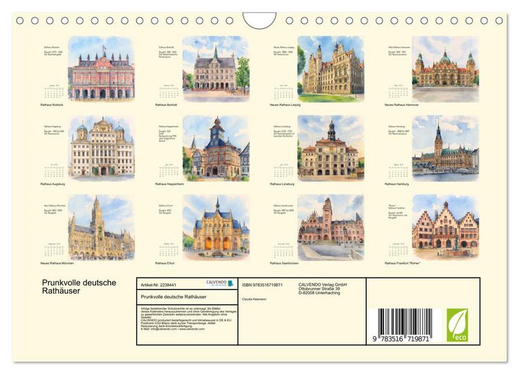 Produktbild: Prunkvolle deutsche Rath&auml;user (Wandkalender 2026 DIN A4 quer), CALVENDO Monatskalender