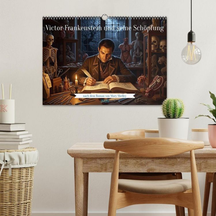 Produktbild: Victor Frankenstein und seine Sch&ouml;pfung (Wandkalender 2026 DIN A3 quer), CALVENDO Monatskalender