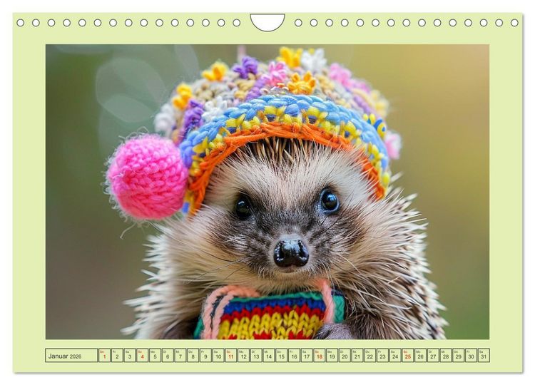 Produktbild: Zauberhafte Igel-Models. Blumiger Stil in der Natur (Wandkalender 2026 DIN A4 quer), CALVENDO Monatskalender