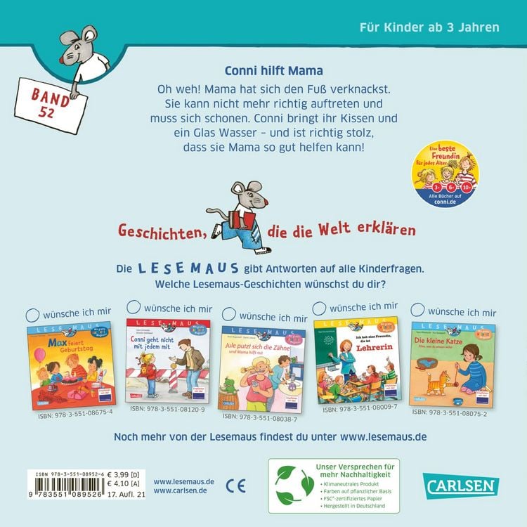 Produktbild: LESEMAUS 52: Conni hilft Mama