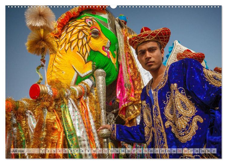 Produktbild: Indien - Spektakel der Farben (hochwertiger Premium Wandkalender 2026 DIN A2 quer), Kunstdruck in Hochglanz