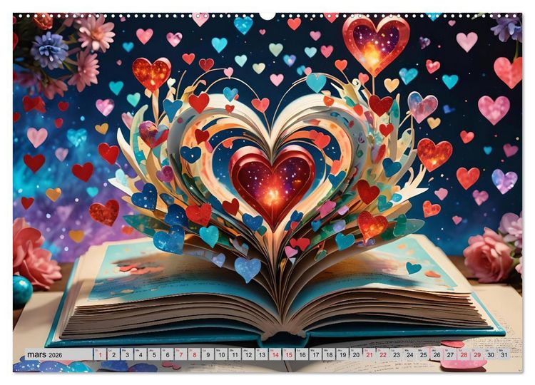 Produktbild: C&oelig;urs ludiques (Calendrier mural 2026 DIN A2 vertical), CALVENDO calendrier mensuel