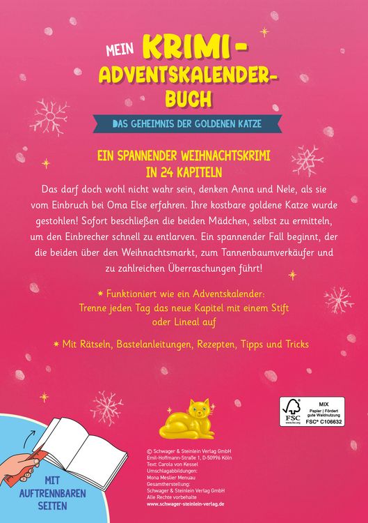 Produktbild: Mein Krimi-Adventskalenderbuch ab 8 Jahren