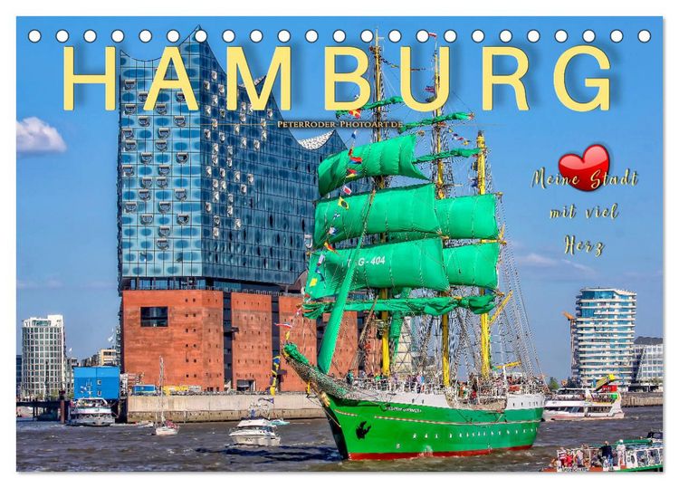 Produktbild: Hamburg - meine Stadt mit viel Herz (Tischkalender 2026 DIN A5 quer), CALVENDO Monatskalender