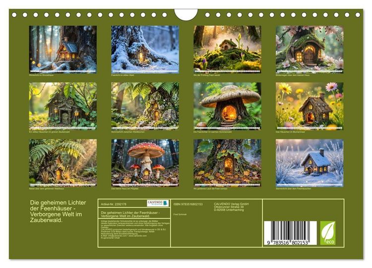 Produktbild: Die geheimen Lichter der Feenh&auml;user - Verborgene Welt im Zauberwald. (Wandkalender 2027 DIN A4 quer), CALVENDO Monatskalender