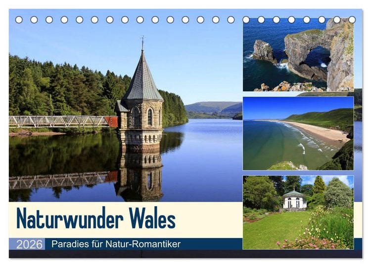 Produktbild: Naturwunder Wales (Tischkalender 2026 DIN A5 quer), CALVENDO Monatskalender