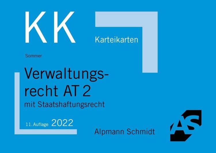Produktbild: Karteikarten Verwaltungsrecht AT 2