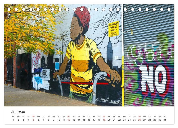 Produktbild: Brooklyn Street Art (Tischkalender 2026 DIN A5 quer), CALVENDO Monatskalender
