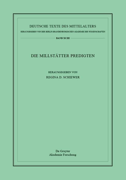 Produktbild: Die Millst&auml;tter Predigten