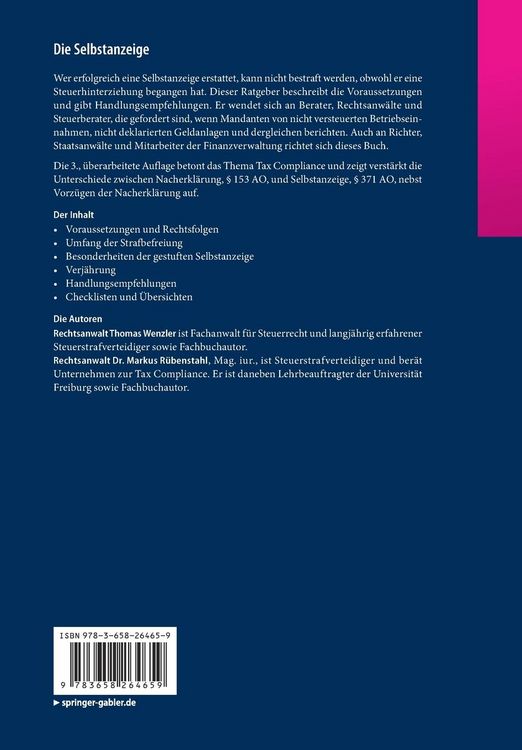 Produktbild: Die Selbstanzeige